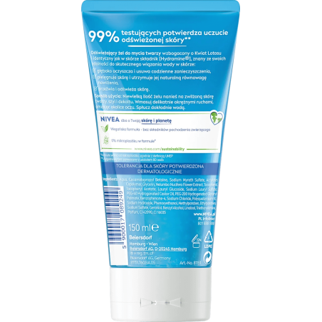 NIVEA Face Wash Gel for normal and combination skin, 150 ml